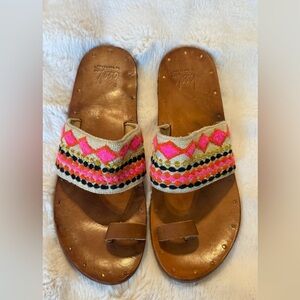 Beek by Two Birds Women's Sandals with Pink and Orange Pattern